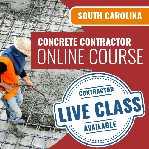 Contratista de concreto de Carolina del Sur - Curso de preparación para exámenes en línea 