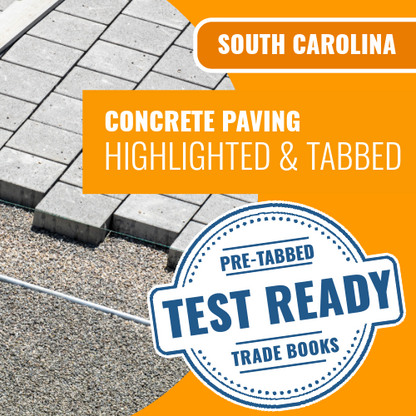 South Carolina Concrete Paving Contractor Exam Complete Highlighted & Tabbed Book Package