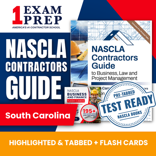 South Carolina Commercial NASCLA Highlighted & Tabbed Contractor's Guide to Business, Law and Project Management, Commercial Contractors, 9th Edition + Flash Cards Bundle