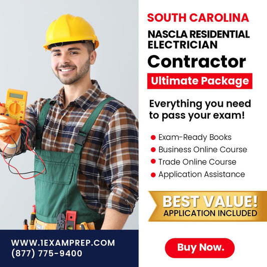 South Carolina NASCLA Residential Electrician Ultimate Exam Prep Rental Package