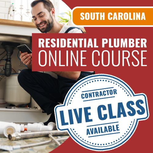 South Carolina Residential Plumber - Online Exam Prep Course
