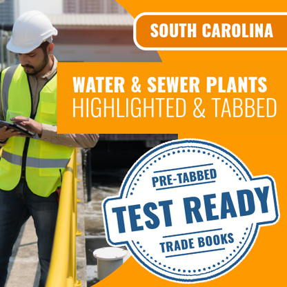 South Carolina Water & Sewer Plant Contractor Exam Complete Highlighted & Tabbed Book Package