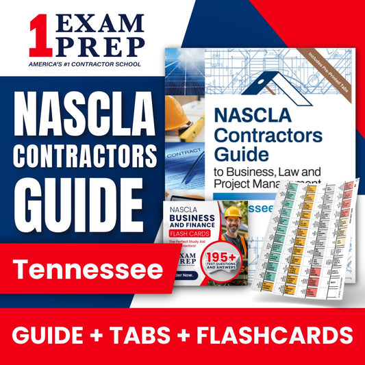 Tennessee NASCLA Highlighted & Tabbed Contractor's Guide to Business, Law and Project Management, 4th Edition + Flash Cards Bundle