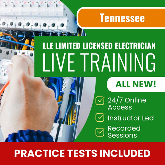 Tennessee LLE Limited Licensed Electrician Exam Prep - Live Virtual + Self Study Training