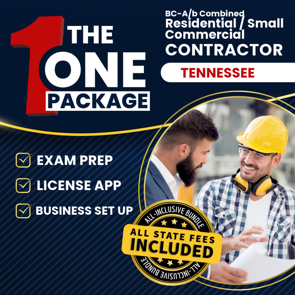 The 1 Package: All-Inclusive Tennessee BC-A, b (sm) Combined Residential / Small Commercial Contractor Exam, Licensing & Business Setup Solution