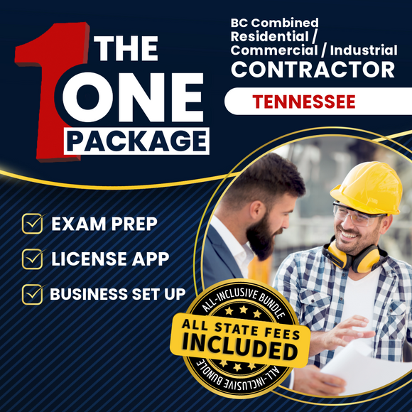 The 1 Package: All-Inclusive Tennessee BC Combined Residential / Commercial / Industrial Contractor Exam, Licensing & Business Setup Solution