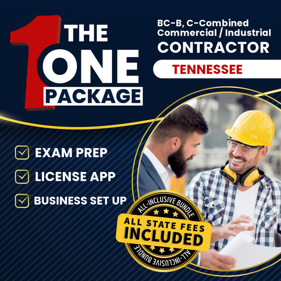 The 1 Package: All-Inclusive Tennessee BC-B, C-Combined Commercial / Industrial Contractor Exam, Licensing & Business Setup Solution