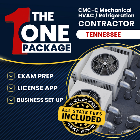 The 1 Package: All-Inclusive Tennessee CMC-C Mechanical HVAC / Refrigeration Contractor Exam, Licensing & Business Setup Solution