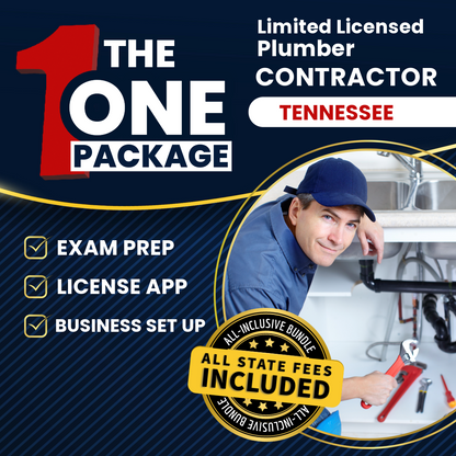 The 1 Package: All-Inclusive Tennessee Limited Licensed Plumber Contractor Exam, Licensing & Business Setup Solution
