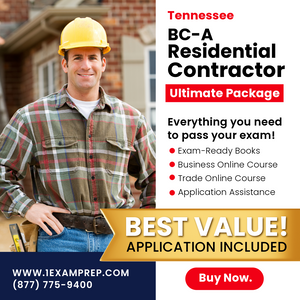 Tennessee BC-A Residential Contractor Ultimate Exam Prep Rental Package (Prov)