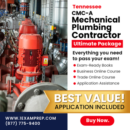 TENNESSEE CMC-A MECHANICAL PLUMBING ULTIMATE EXAM PREP RENTAL PACKAGE