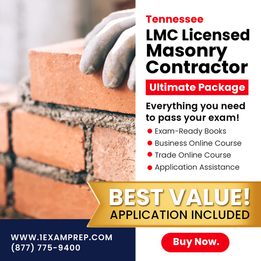 TENNESSEE LMC LICENSED MASONRY CONTRACTOR ULTIMATE EXAM PREP RENTAL PACKAGE