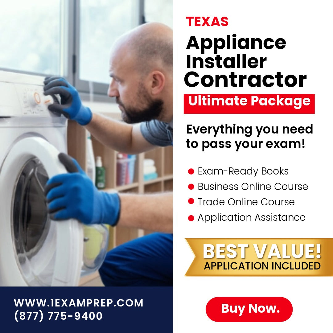 Texas Residential Appliance Installer Ultimate Exam Prep Rental Package