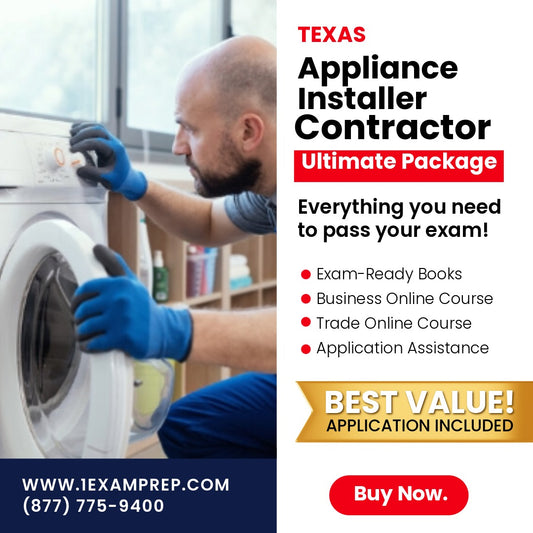 Texas Residential Appliance Installer Ultimate Exam Prep Rental Package