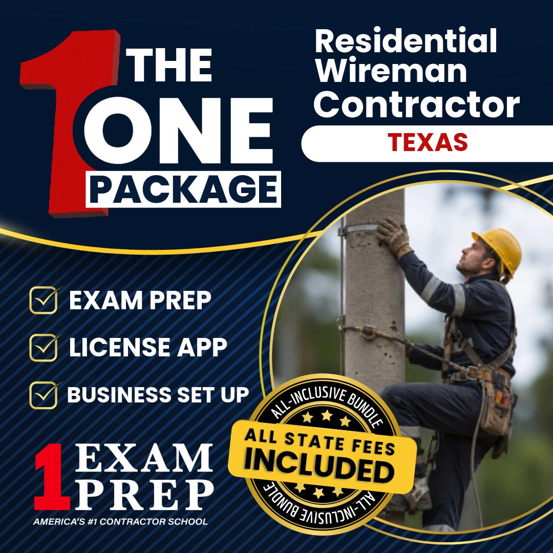 The 1 Package: All-Inclusive Texas Residential Wireman Electrician Exam, Licensing & Business Setup Solution