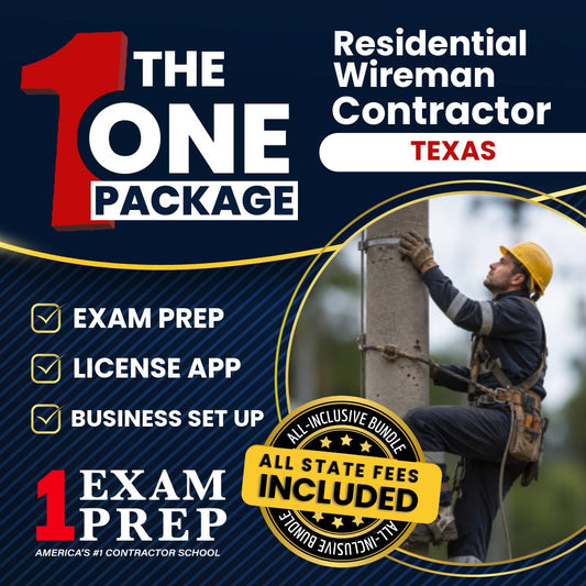 The 1 Package: All-Inclusive Texas Residential Wireman Electrician Exam, Licensing & Business Setup Solution