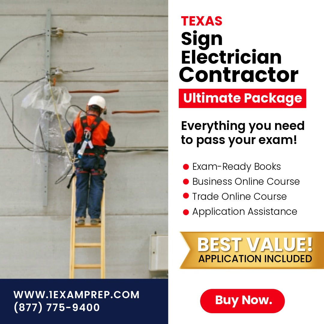 Texas Journeyman Sign Electrician Ultimate Exam Prep Rental Package