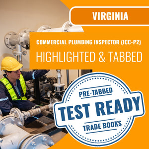 Virginia Commercial Plumbing Inspector (ICC - P2) Highlighted & Tabbed Book Package