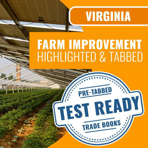 Virginia Farm Improvement Contracting Exam Complete Pre-Highlighted and Tabbed Book Package