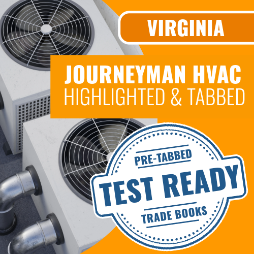 Virginia Journeyman HVAC Exam Complete Highlighted & Tabbed Book Package