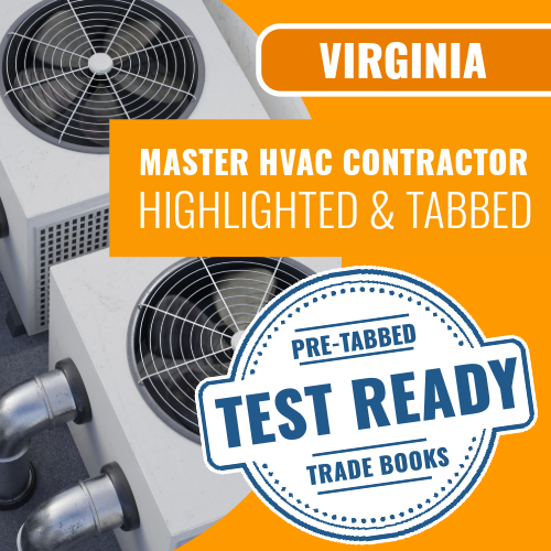 Virginia Master HVAC Contractor Exam Complete Highlighted & Tabbed Book Package