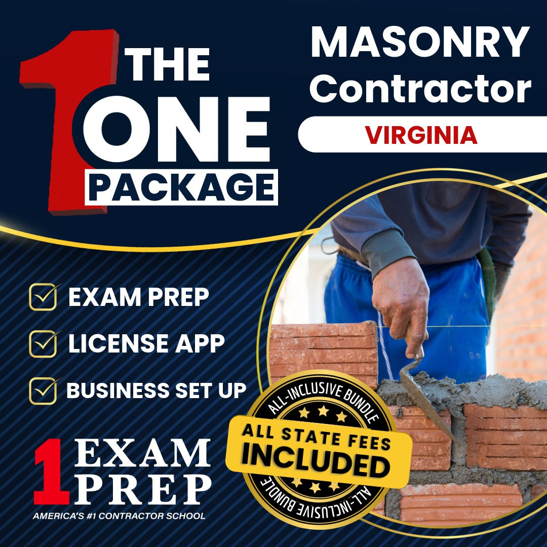 The 1 Package: All-Inclusive Virginia Masonry Contractor Exam, Licensing & Business Setup Solution