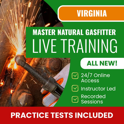 Virginia Master Natural Gasfitter Contractor Exam Prep - Live Virtual + Self Study Training
