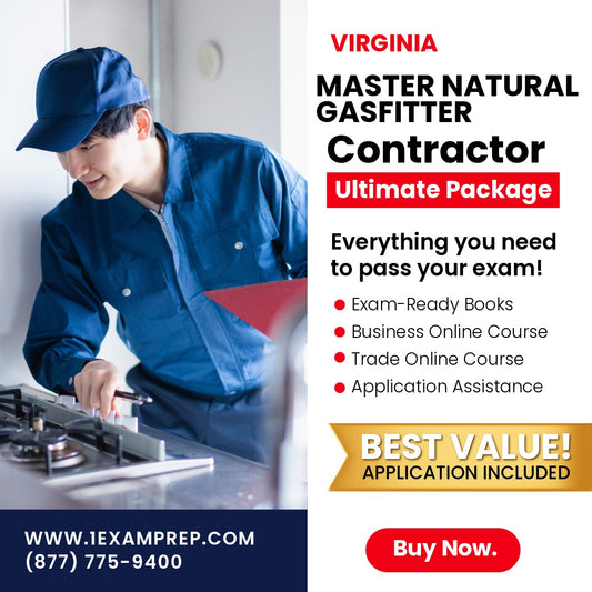 Virginia Master Natural Gasfitter - Ultimate Exam Prep Rental Package