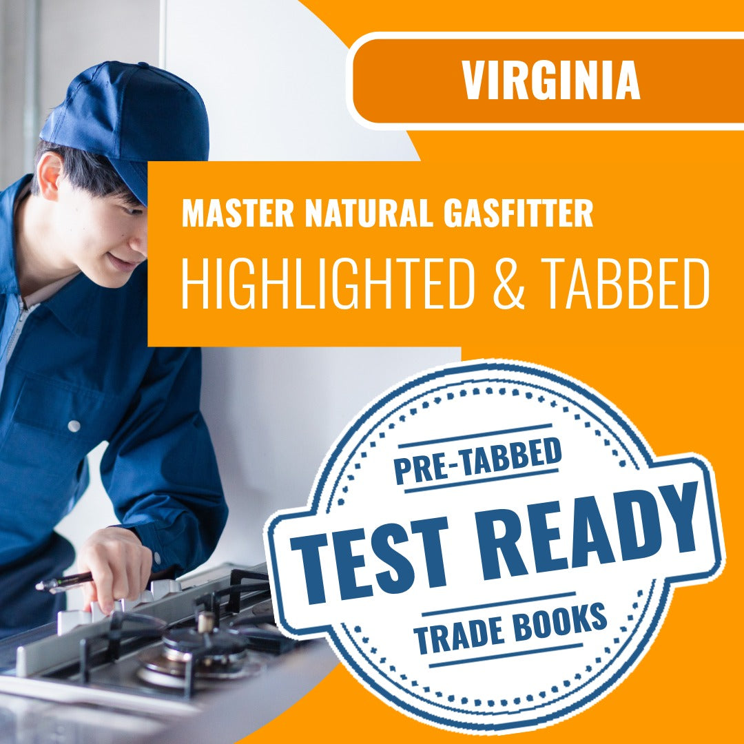Virginia Master Natural Gasfitter Contractor Exam Complete Pre-Highlighted & Tabbed Book Package