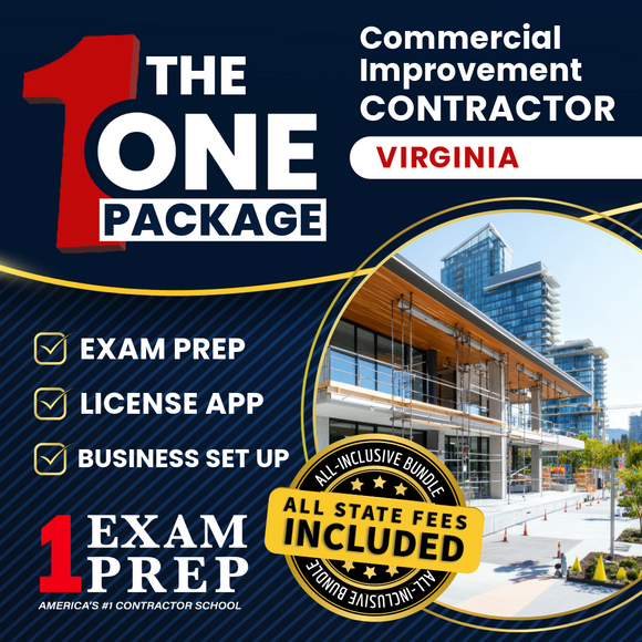The 1 Package: All-Inclusive Virginia Commercial Improvement Contractor Exam, Licensing & Business Setup Solution