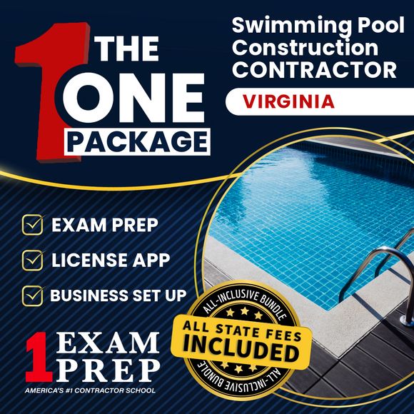 The 1 Package: All-Inclusive Virginia Swimming Pool Construction Contractor Exam, Licensing & Business Setup Solution