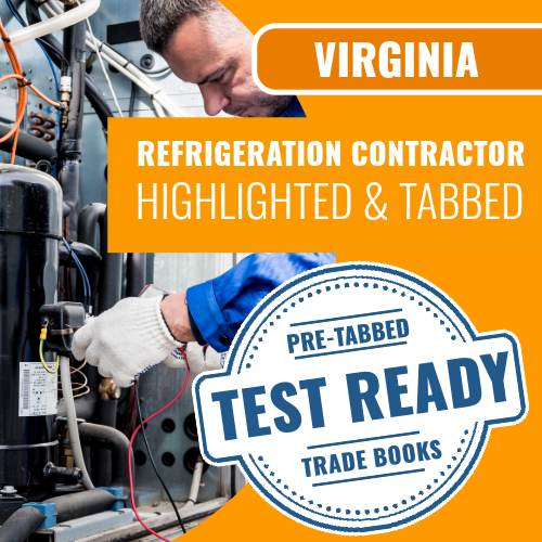Virginia Refrigeration Contractor Exam Complete Highlighted & Tabbed Book Package