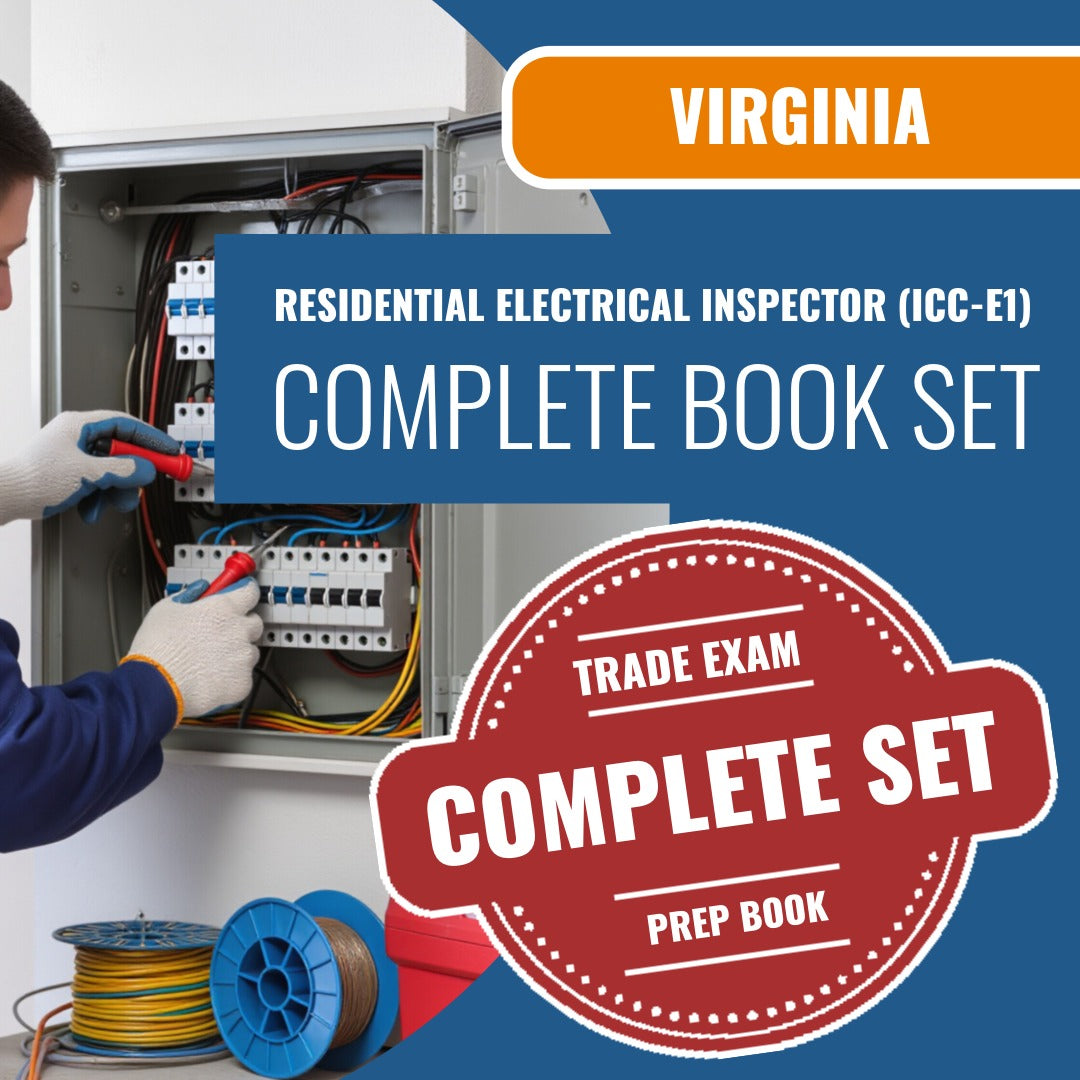 Virginia Residential Electrical Inspector - (ICC - E1) Exam Book Package