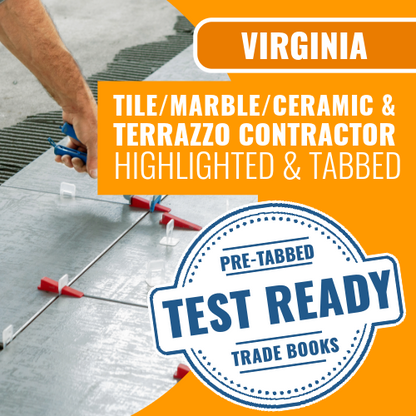 Virginia Tile, Marble, Ceramic, and Terrazzo Contracting Book Package - Highlighted and Tabbed