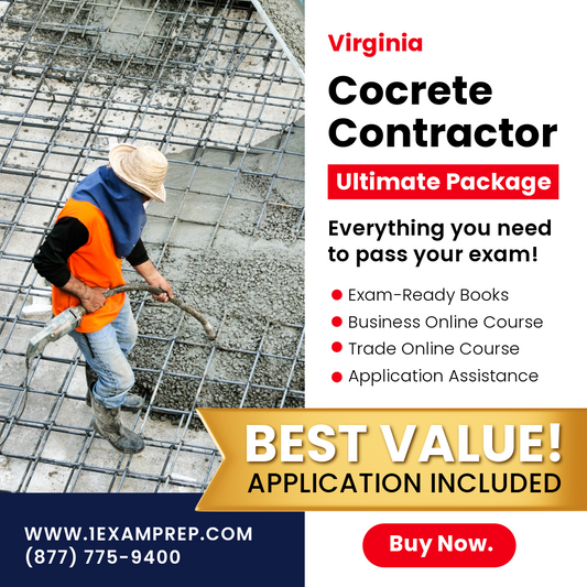 VIRGINIA CONCRETE CONTRACTING ULTIMATE EXAM PREP RENTAL PACKAGE