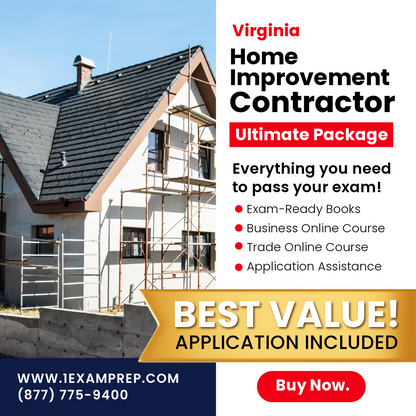 VIRGINIA HOME IMPROVEMENT CONTRACTING ULTIMATE EXAM PREP RENTAL PACKAGE