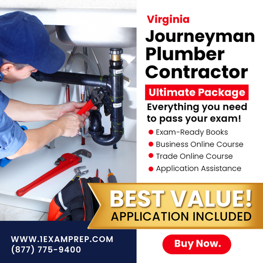 VIRGINIA JOURNEYMAN PLUMBER ULTIMATE EXAM PREP RENTAL PACKAGE