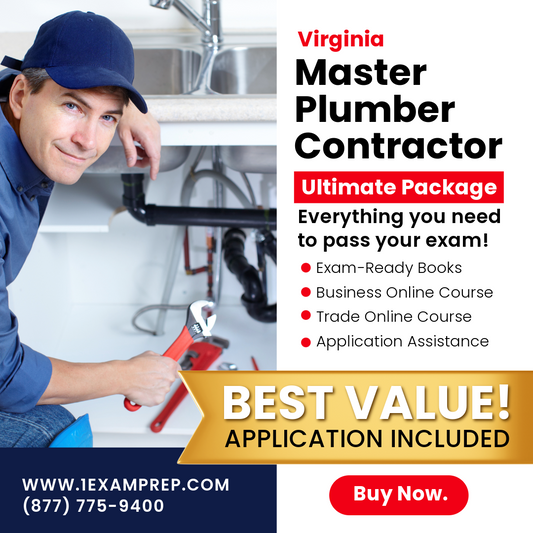 VIRGINIA MASTER PLUMBER ULTIMATE EXAM PREP RENTAL PACKAGE