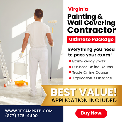 VIRGINIA PAINTING AND WALLCOVERING CONTRACTING ULTIMATE EXAM PREP RENTAL PACKAGE