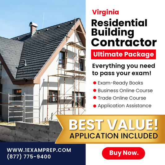 VIRGINIA RESIDENTIAL BUILDING CONTRACTING ULTIMATE EXAM PREP RENTAL PACKAGE