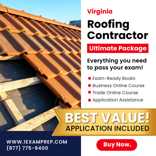 VIRGINIA ROOFING CONTRACTING ULTIMATE EXAM PREP RENTAL PACKAGE
