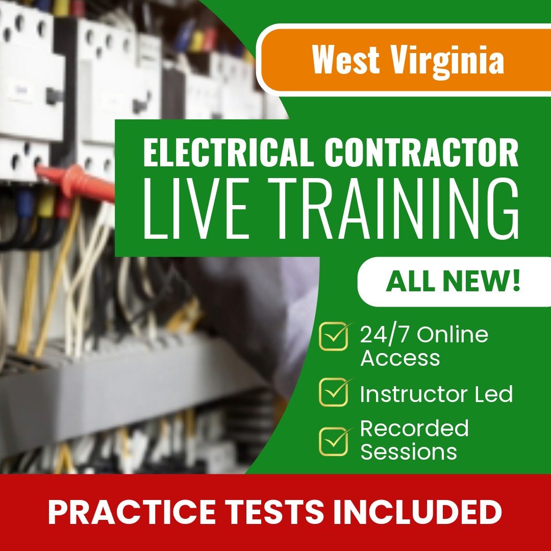 West Virginia Electrical Contractor (Prov) Exam Prep - Live Virtual + Self Study Training