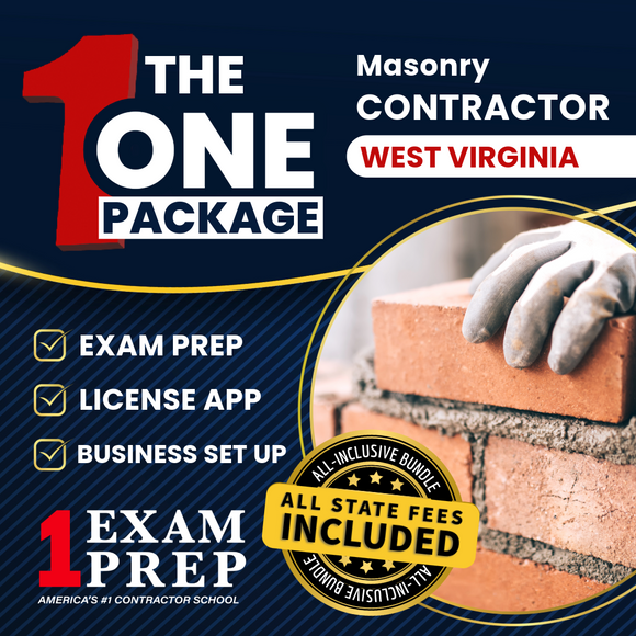 The 1 Package: All-Inclusive West Virginia Masonry Contractor Exam, Licensing & Business Setup Solution