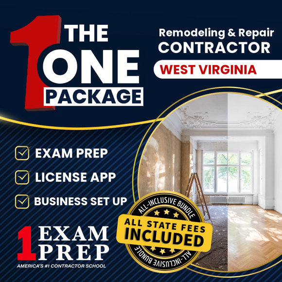 The 1 Package: All-Inclusive West Virginia Remodeling & Repair Contractor Exam, Licensing & Business Setup Solution