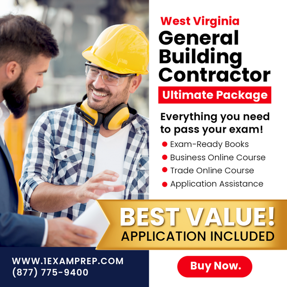 West Virginia General Building Contractor Ultimate Exam Prep Book Rental Package (Prov)