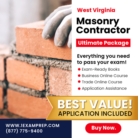 West Virginia Masonry Contractor Ultimate Exam Prep Book Rental Package (Prov)