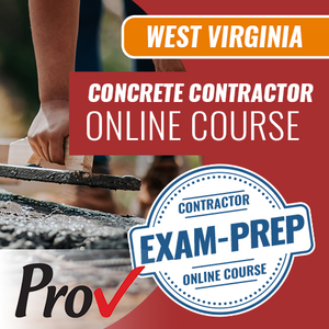 West Virginia Concrete Contractor - Online Exam Prep Course (Prov)