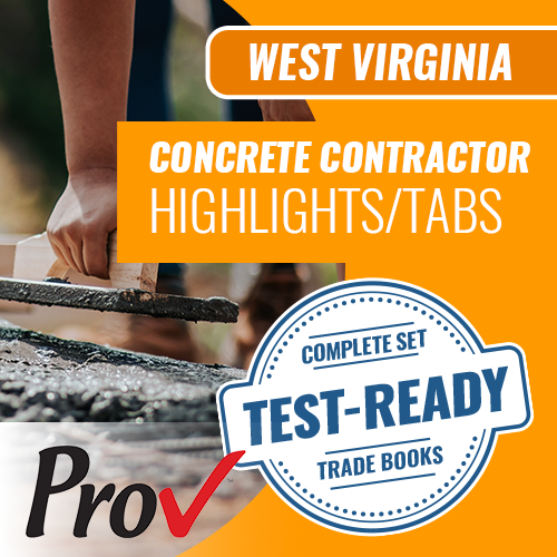 West Virginia Concrete Contractor Book Package - Highlighted and Tabbed (Prov)