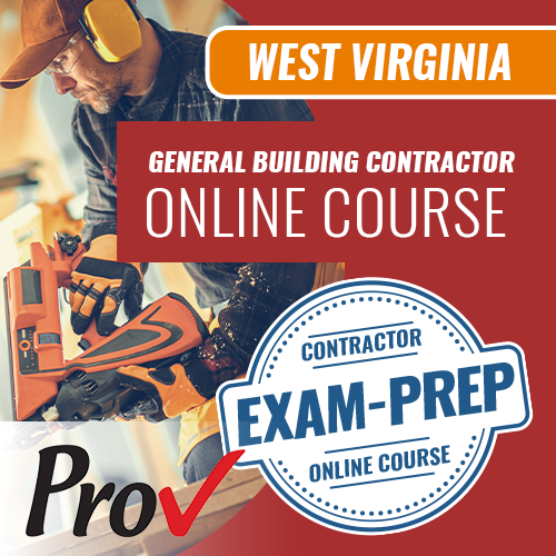 West Virginia General Building Contractor - Online Exam Prep Course (Prov)