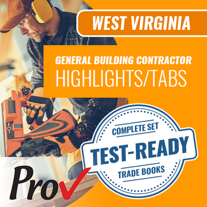West Virginia General Building Contractor Book Package - Highlighted and Tabbed (Prov)